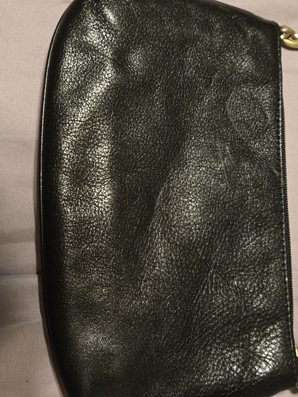 Coach Black Leather Wristlet Bag with Textured Accents - Picture 4 of 7